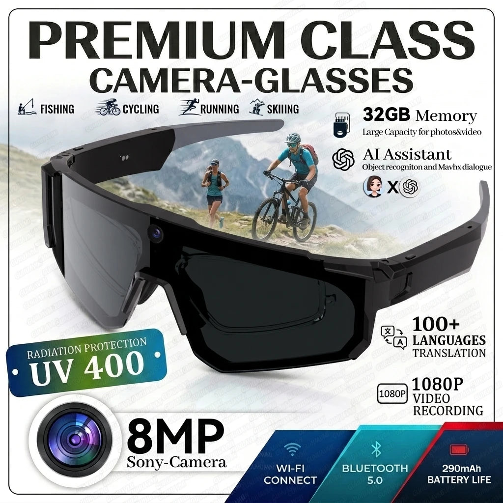 🤖👓 2026 New AI Smart Glasses with 800W Camera, HD Video Recording & Bluetooth Features | 35% OFF