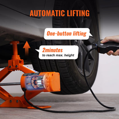 🚗⚡ SALE 46% – 3T Electric Scissor Car Jack with Portable Impact Wrench for SUV & Truck