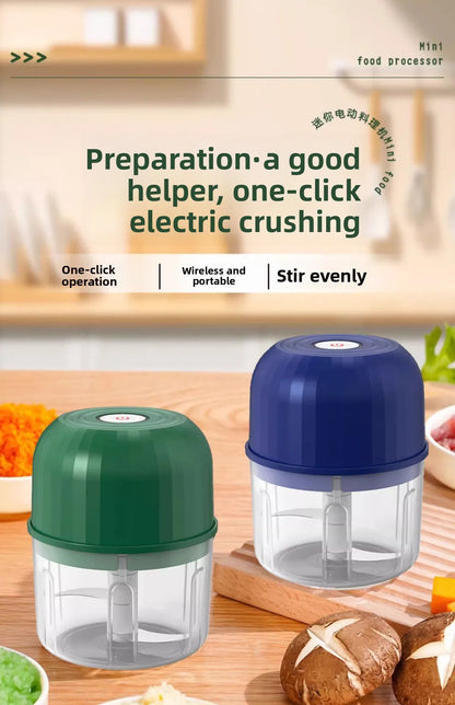 Electric Garlic Chopper Rechargeable Food Processor Portable Mini Food Processor For Garlic, Ginger, Chilli, Vegetable