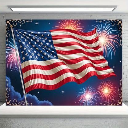 Independence Day Party Theme Background Eagle Balloon July 4th Celebration Decoration Banner USA Flag Backdrop Photo Props Gifts