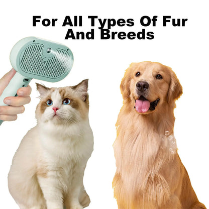 3in1 Pet Steam Spray Grooming Brush for Dogs Cats Electric Hair Removal Comb Massage Anti-Tangle Steamy Floating Hair Cleaning