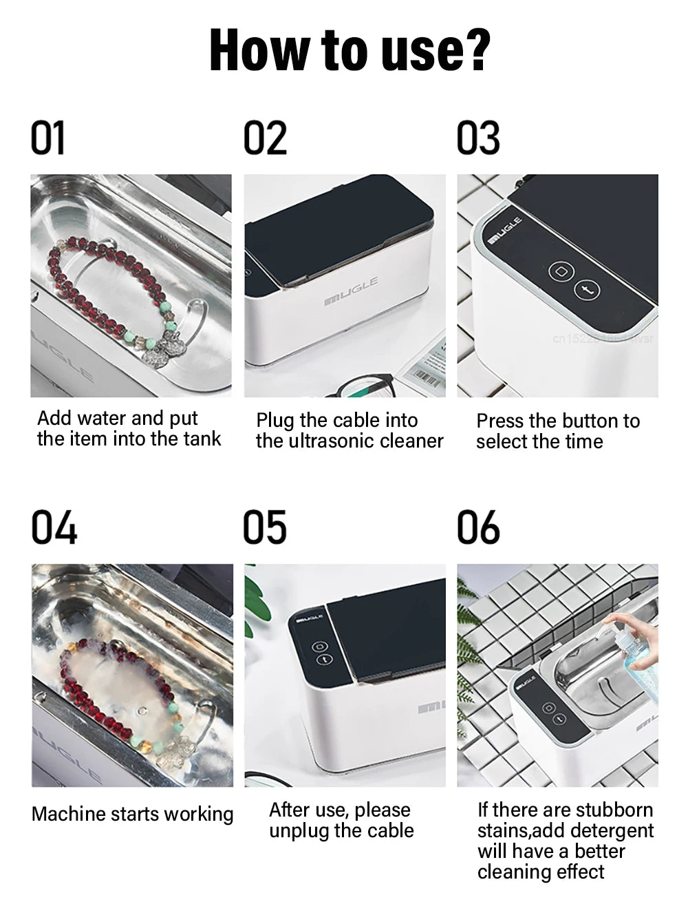 🔥19% OFF🧼 Ultrasonic Cleaner Machine – High Frequency Cleaner for Glasses, Jewelry & Tools