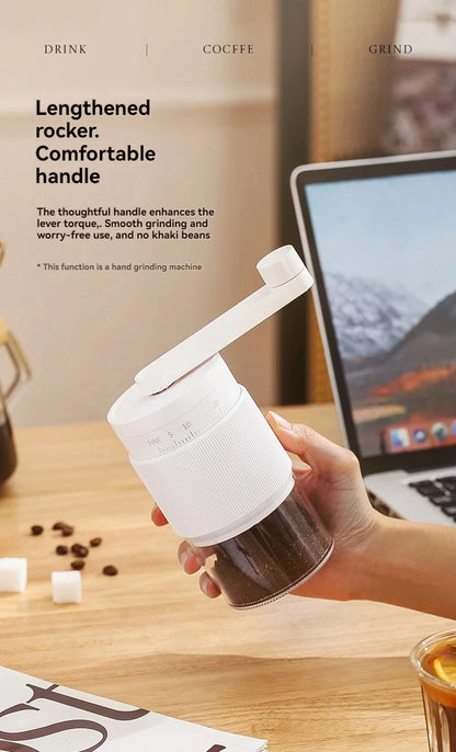 ☕⚡ Portable Electric & Manual Coffee Bean Grinder – 30 Gear Adjustable Rechargeable Coffee Grinder