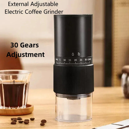 ☕⚡ Portable Electric & Manual Coffee Bean Grinder – 30 Gear Adjustable Rechargeable Coffee Grinder