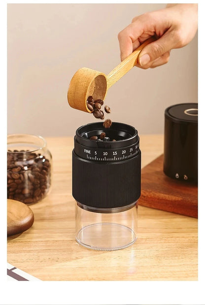 ☕⚡ Portable Electric & Manual Coffee Bean Grinder – 30 Gear Adjustable Rechargeable Coffee Grinder