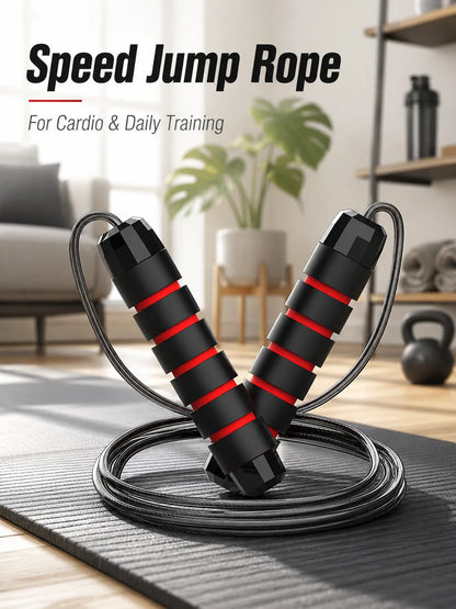 🏃‍♂️💪 Steel wire speed jump rope designed to improve endurance, coordination, and cardiovascular fitness