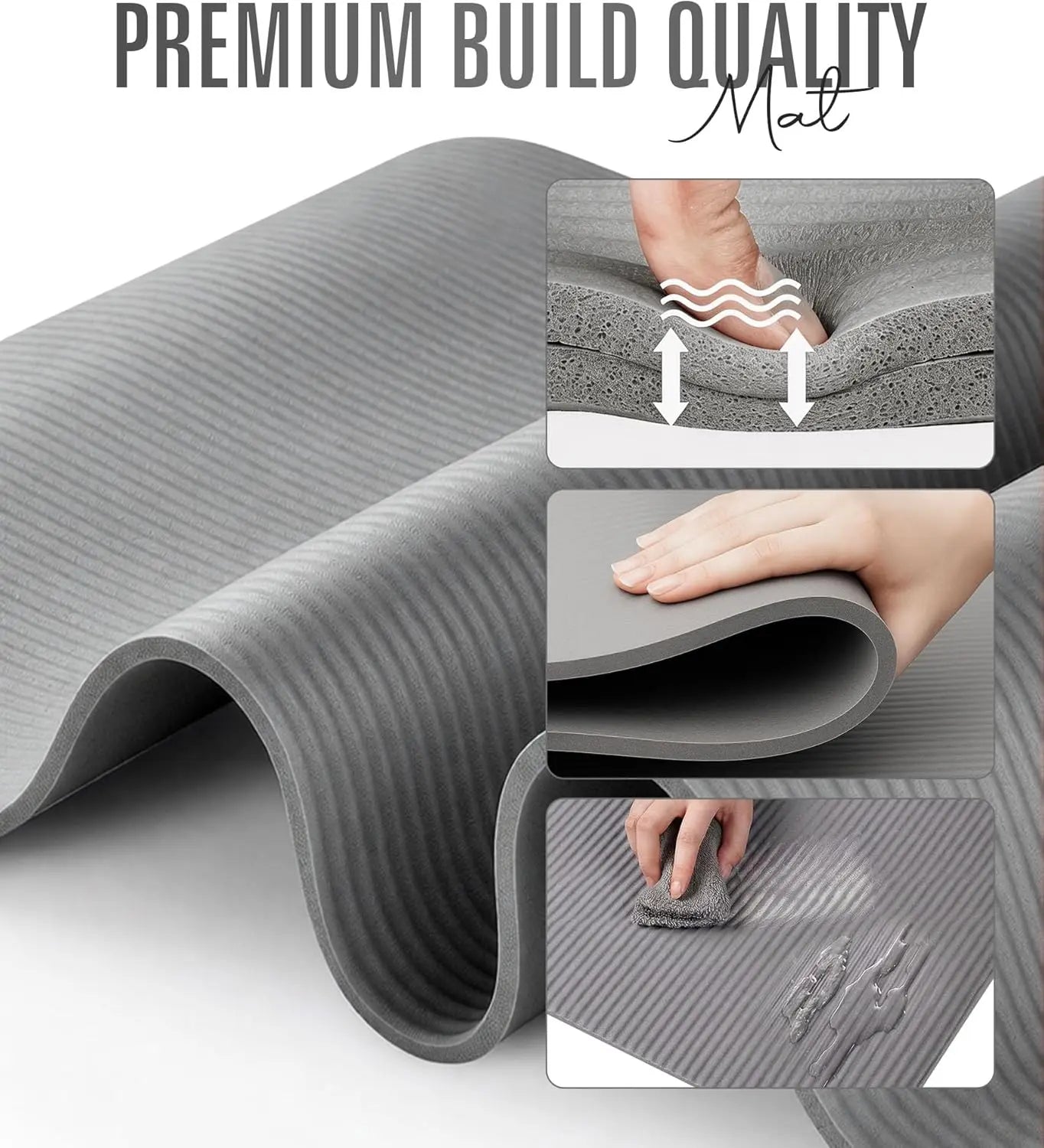 🧘‍♀️ Yoga Mat Thick 2/5 Inch (10mm) Non-Slip Workout Mat with Carry Bag & Strap