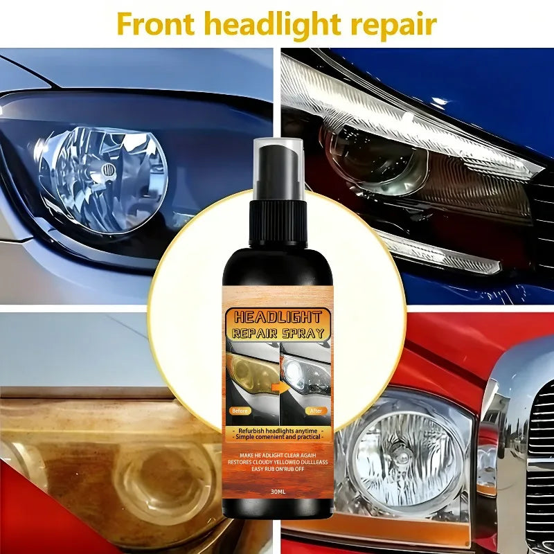 🚗✨ Car Headlight Restoration Kit – Scratch Remover & Oxidation Cleaner Polish for Clear Headlamps