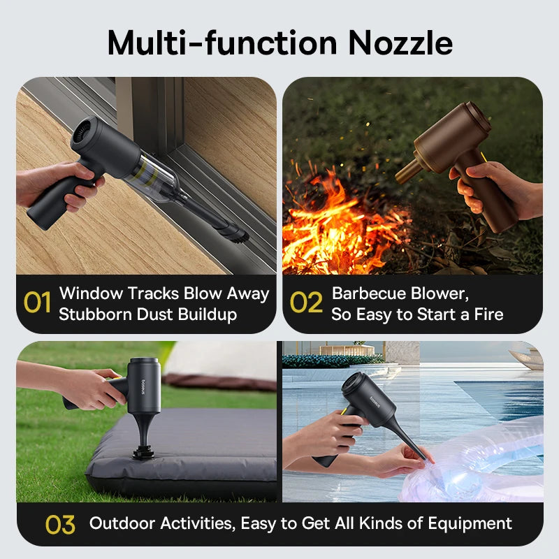 🚗✨ Baseus Wireless Car Vacuum Cleaner & Air Duster Gun – Powerful Portable Cordless Cleaner for Car & Home