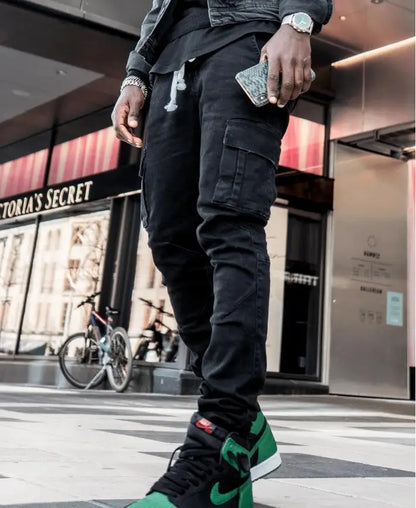 👖🔥 New Men’s Cargo Jeans – Multi Pocket Washed Denim Casual Pants for Daily Wear