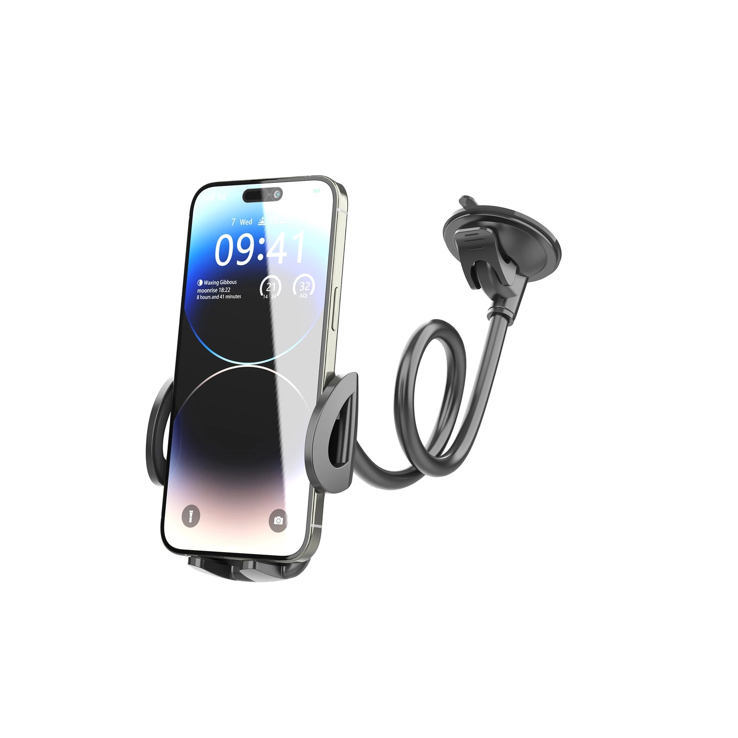 🚗📱 Solid Car & Truck Phone Mount Holder – 11.8" Gooseneck Long Arm Anti-Shake Stand for All Smartphones
