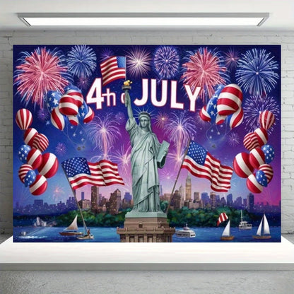 Independence Day Party Theme Background Eagle Balloon July 4th Celebration Decoration Banner USA Flag Backdrop Photo Props Gifts