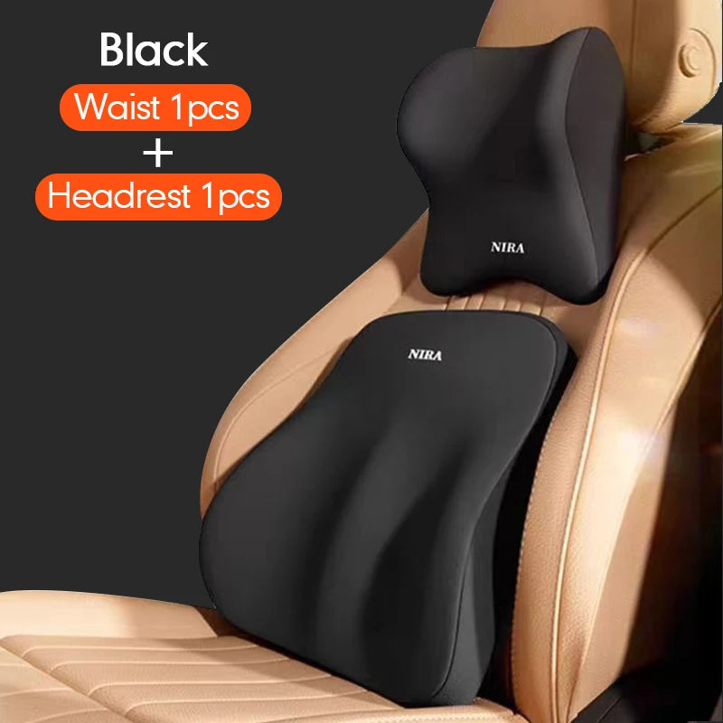 🔥33% OFF Memory Foam Car Neck & Lumbar Support Pillow – Comfortable Driving Cushion