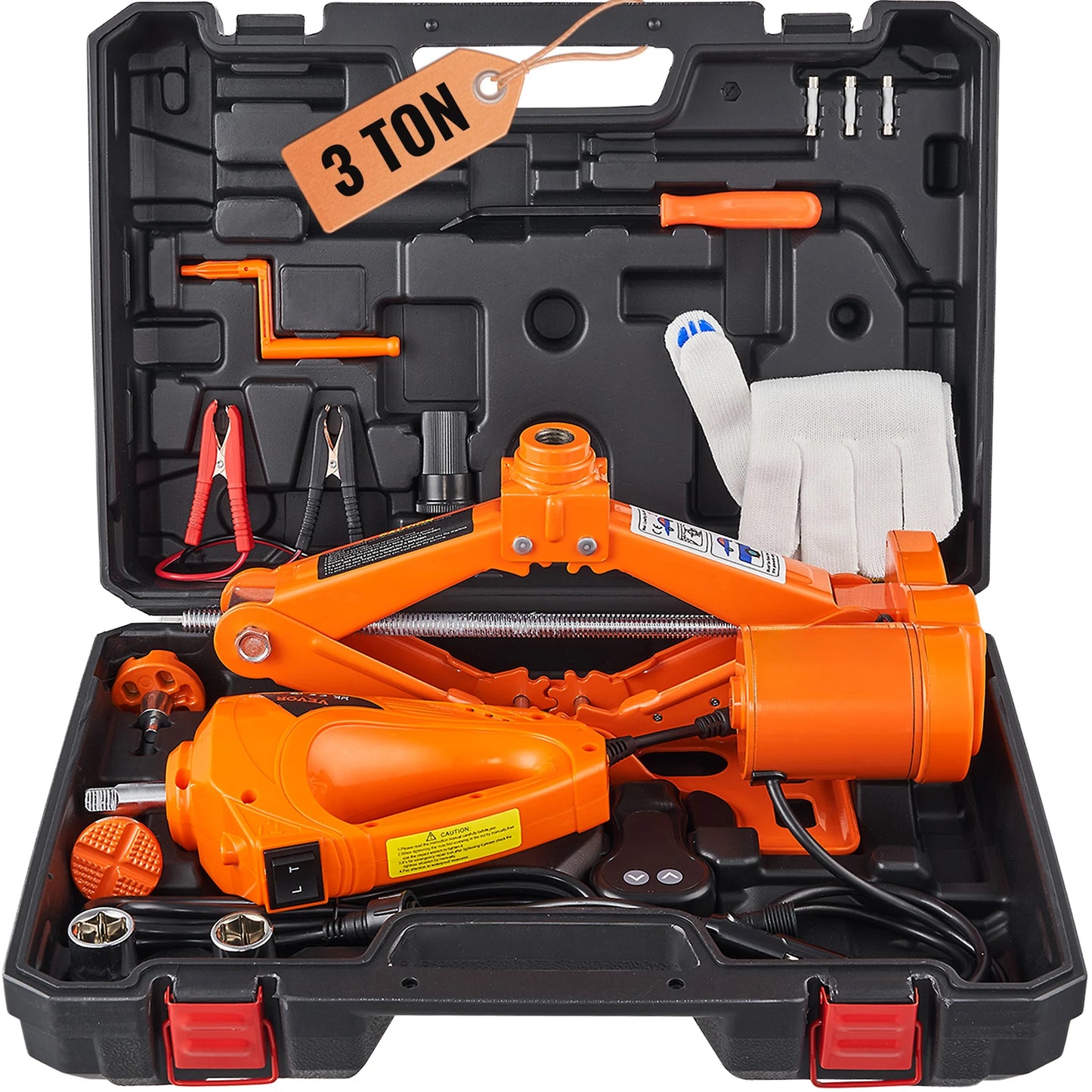 🚗⚡ SALE 46% – 3T Electric Scissor Car Jack with Portable Impact Wrench for SUV & Truck