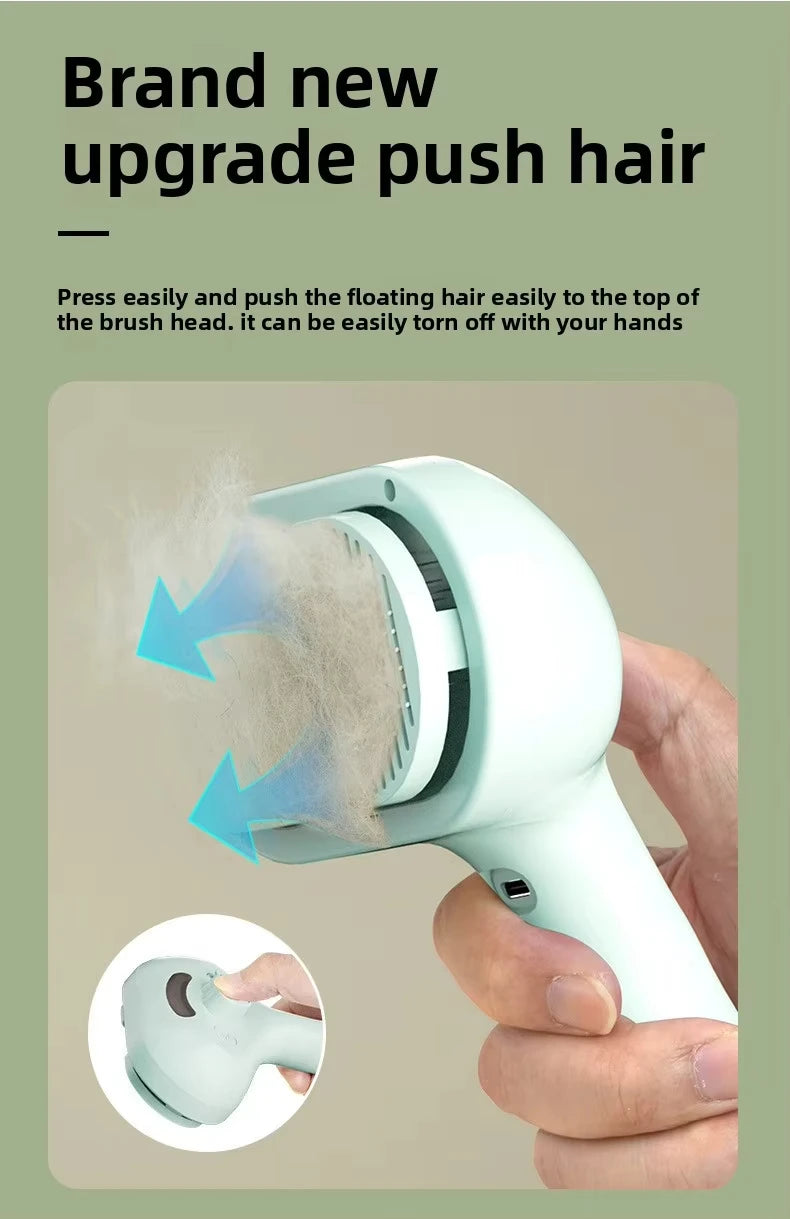 3in1 Pet Steam Spray Grooming Brush for Dogs Cats Electric Hair Removal Comb Massage Anti-Tangle Steamy Floating Hair Cleaning
