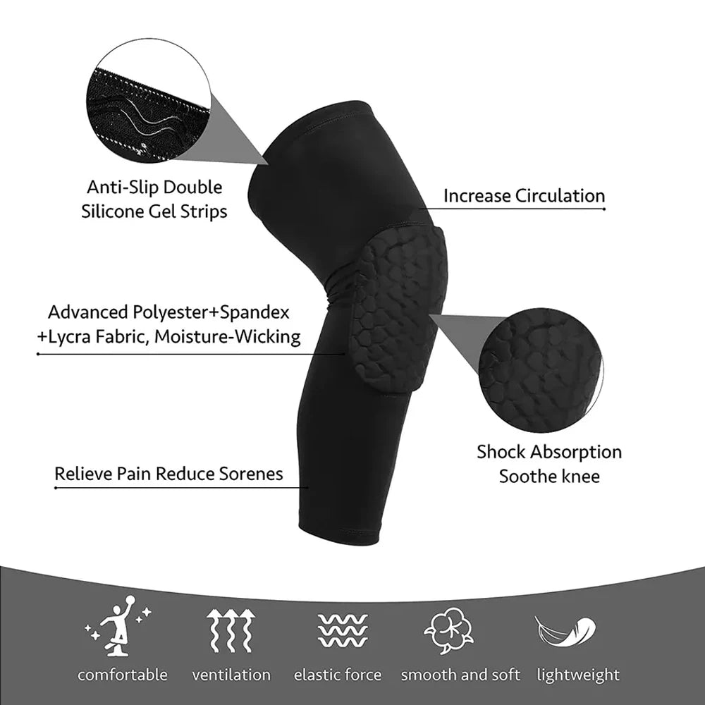 🏀⚡ 46% OFF Honeycomb Knee Guards – Shock Absorption & Joint Protection for Training and Competition