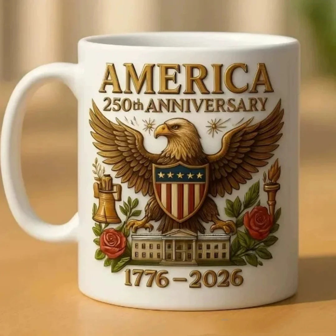 💥30% Off Today Only!💥 250th Anniversary Mug with Flag and Eagle Design