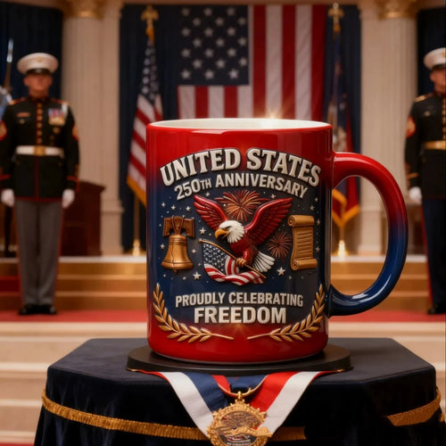 💥30% Off Today Only!💥 250th Anniversary Mug with Flag and Eagle Design