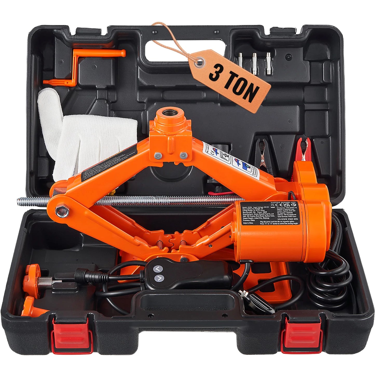 🚗⚡ SALE 46% – 3T Electric Scissor Car Jack with Portable Impact Wrench for SUV & Truck