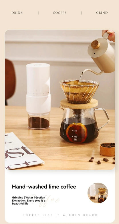 ☕⚡ Portable Electric & Manual Coffee Bean Grinder – 30 Gear Adjustable Rechargeable Coffee Grinder