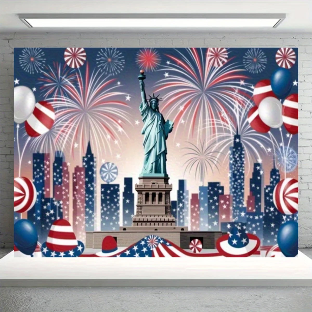 Independence Day Party Theme Background Eagle Balloon July 4th Celebration Decoration Banner USA Flag Backdrop Photo Props Gifts