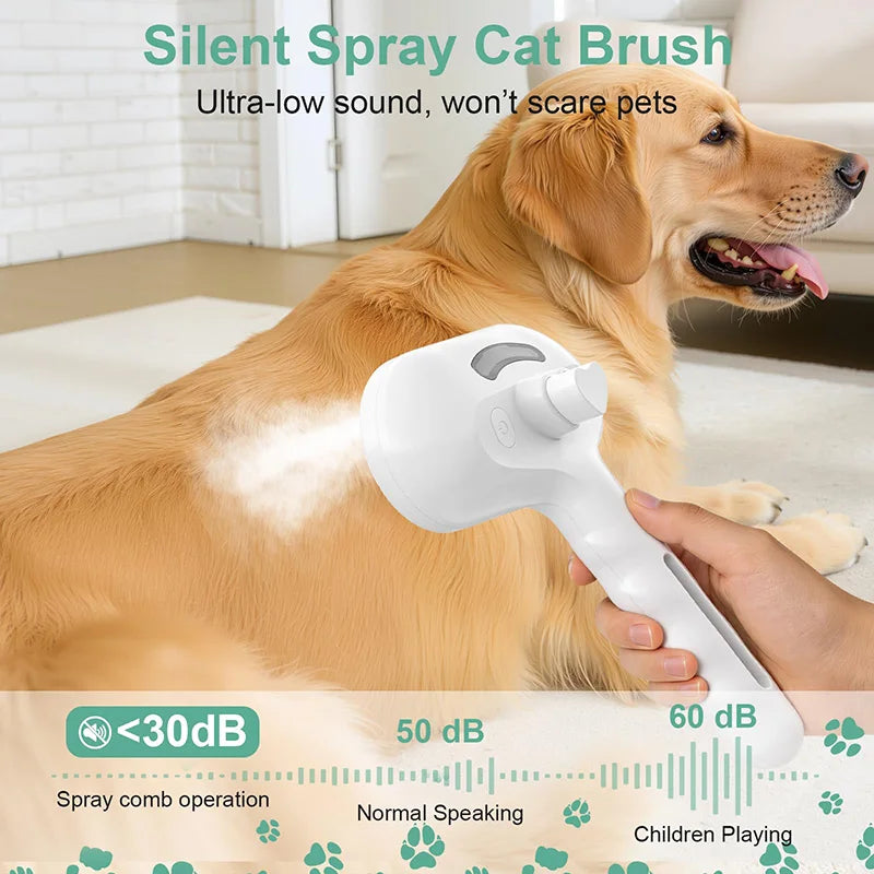 3in1 Pet Steam Spray Grooming Brush for Dogs Cats Electric Hair Removal Comb Massage Anti-Tangle Steamy Floating Hair Cleaning