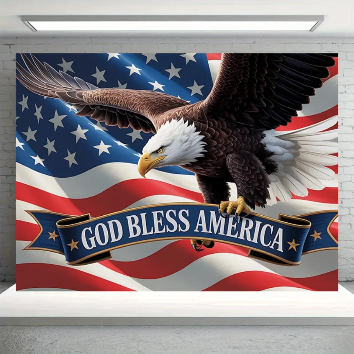 Independence Day Party Theme Background Eagle Balloon July 4th Celebration Decoration Banner USA Flag Backdrop Photo Props Gifts