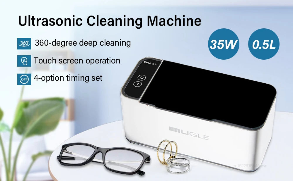 🔥19% OFF🧼 Ultrasonic Cleaner Machine – High Frequency Cleaner for Glasses, Jewelry & Tools
