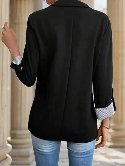 ✨🧥 New Women’s Casual Slim Fit Blazer – Fashion Button Up Jacket with Rolled Sleeves