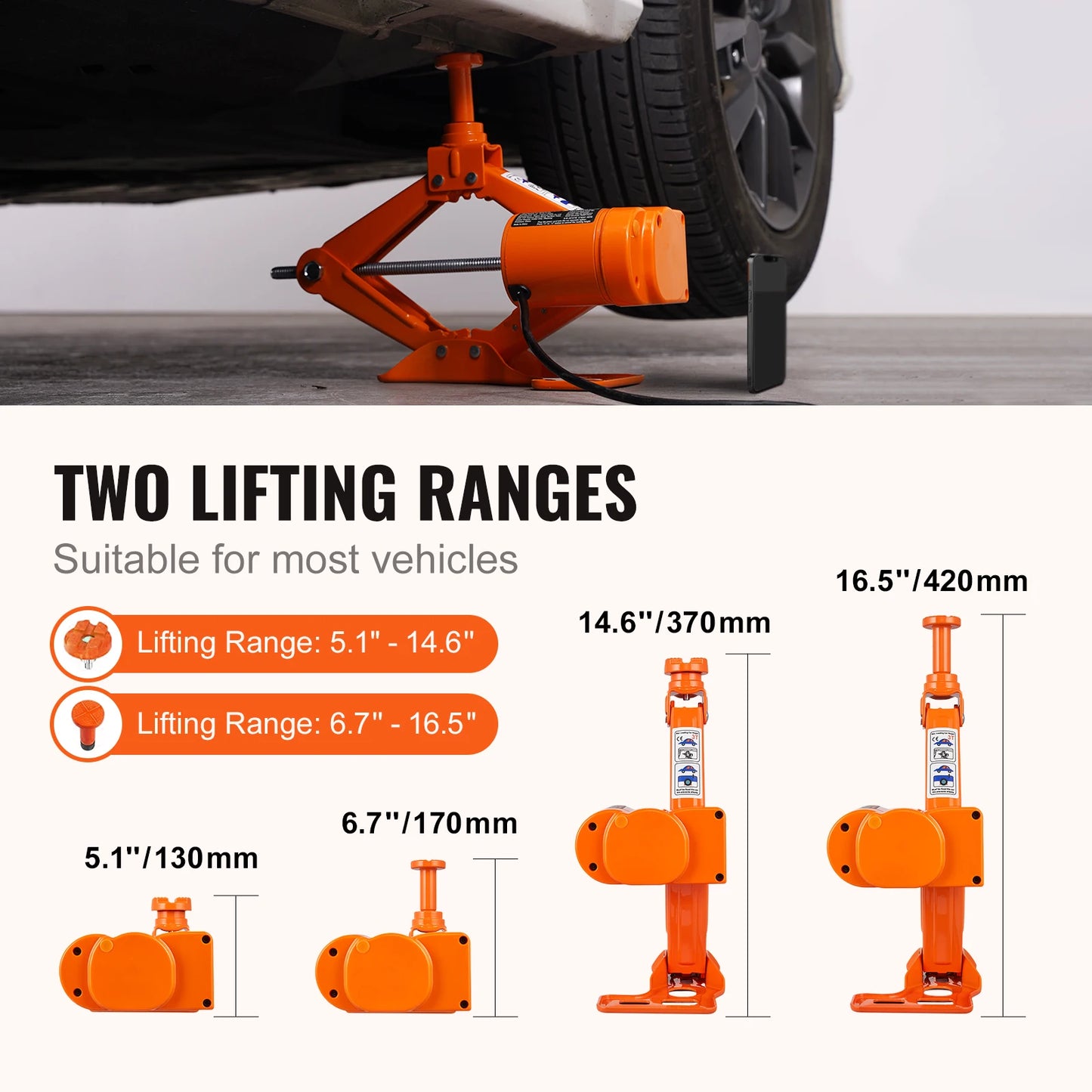 🚗⚡ SALE 46% – 3T Electric Scissor Car Jack with Portable Impact Wrench for SUV & Truck