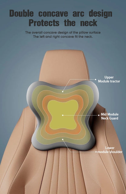 🔥33% OFF Memory Foam Car Neck & Lumbar Support Pillow – Comfortable Driving Cushion