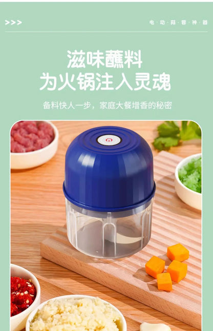 Electric Garlic Chopper Rechargeable Food Processor Portable Mini Food Processor For Garlic, Ginger, Chilli, Vegetable