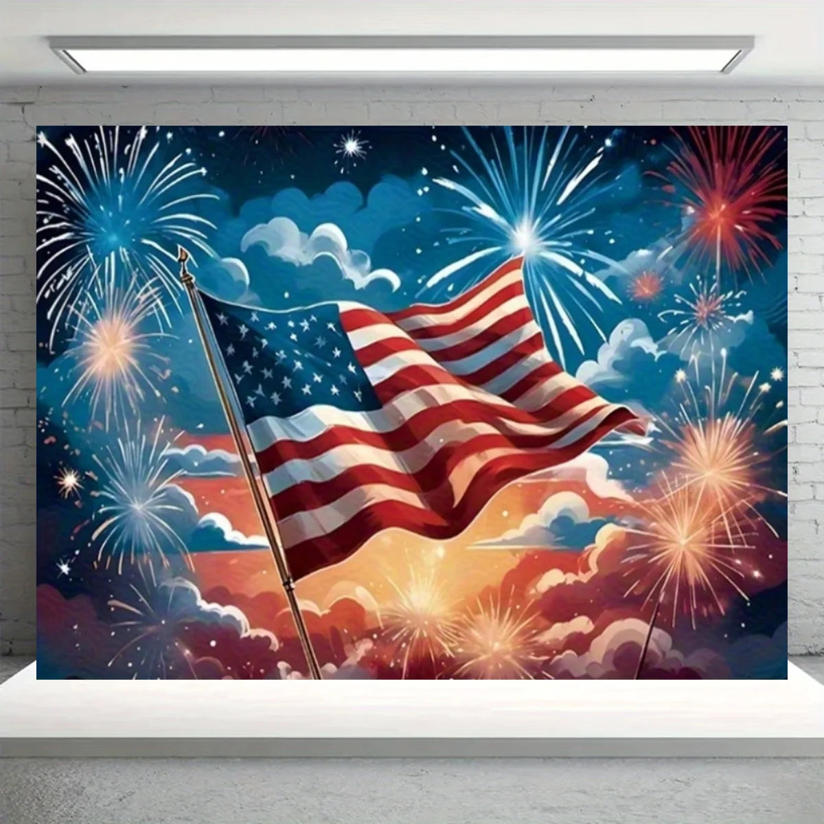 Independence Day Party Theme Background Eagle Balloon July 4th Celebration Decoration Banner USA Flag Backdrop Photo Props Gifts