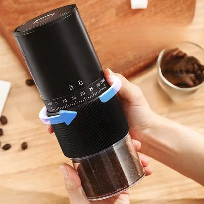 ☕⚡ Portable Electric & Manual Coffee Bean Grinder – 30 Gear Adjustable Rechargeable Coffee Grinder
