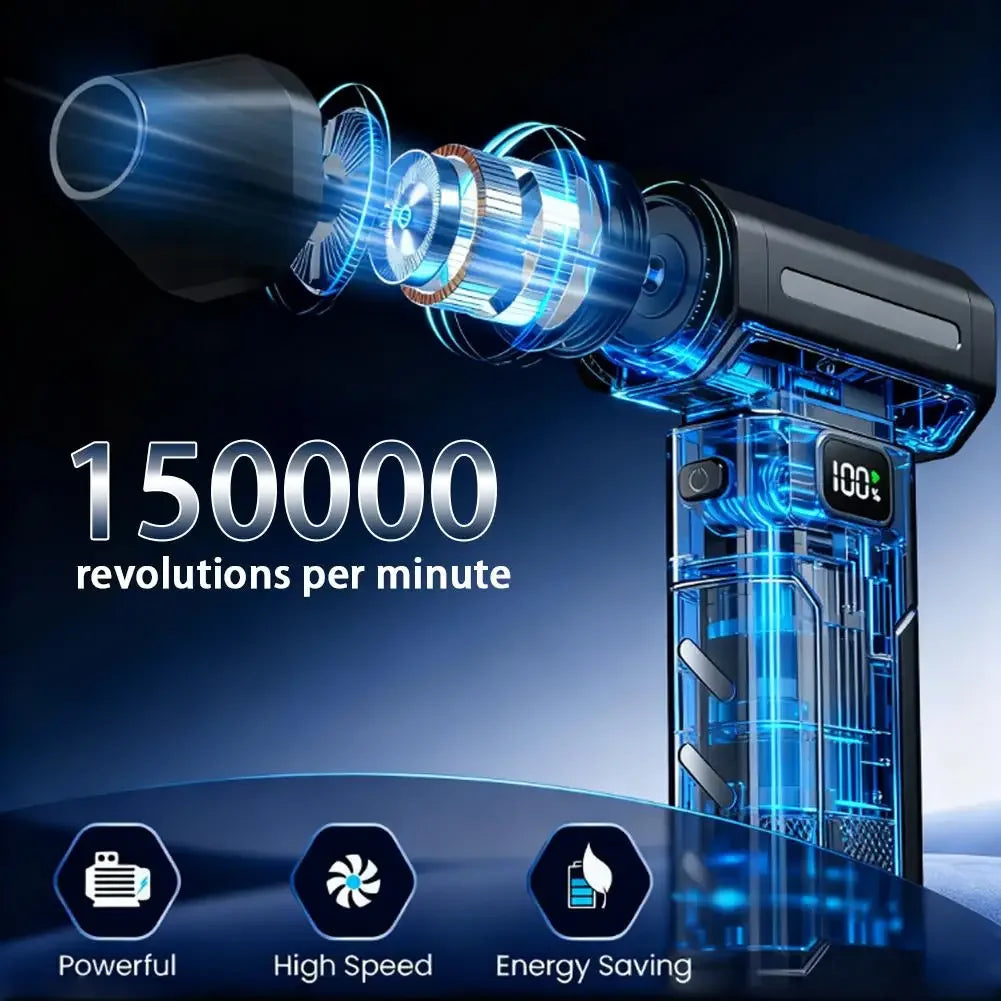 ⚡🌪️ X8 Turbo Jet Fan Air Blower 150000RPM – High Power Cordless Dust Cleaner for Car & Home