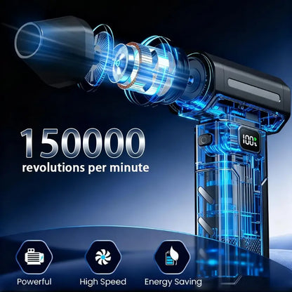 ⚡🌪️ X8 Turbo Jet Fan Air Blower 150000RPM – High Power Cordless Dust Cleaner for Car & Home