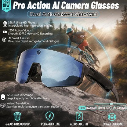 🤖👓 2026 New AI Smart Glasses with 800W Camera, HD Video Recording & Bluetooth Features | 35% OFF