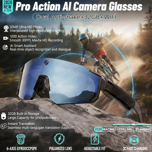 🤖👓 2026 New AI Smart Glasses with 800W Camera, HD Video Recording & Bluetooth Features | 35% OFF