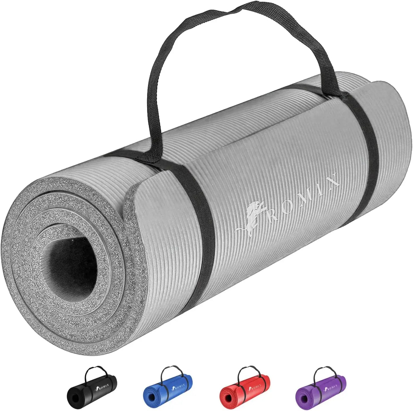 🧘‍♀️ Yoga Mat Thick 2/5 Inch (10mm) Non-Slip Workout Mat with Carry Bag & Strap
