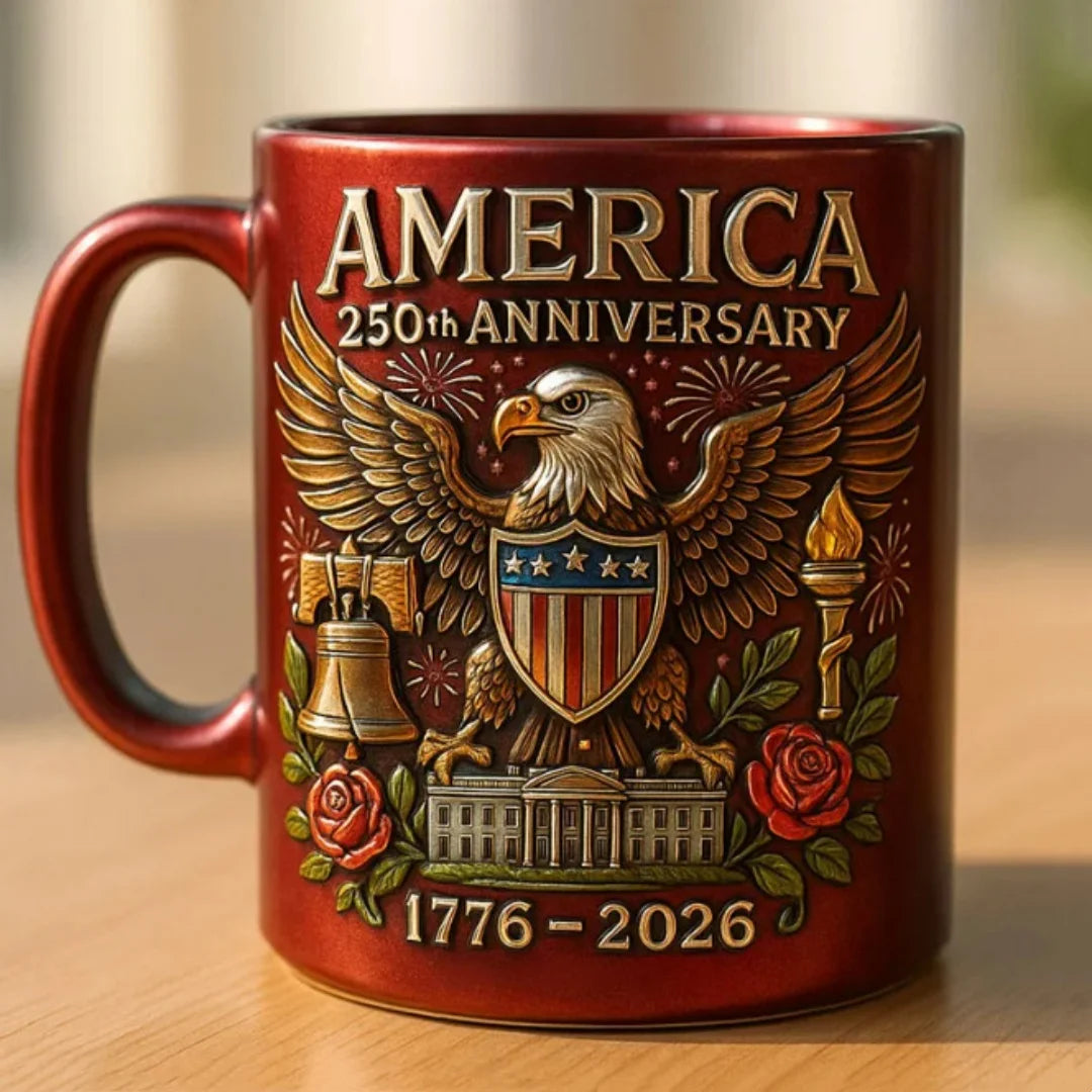 💥30% Off Today Only!💥 250th Anniversary Mug with Flag and Eagle Design
