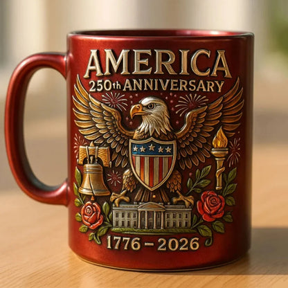 💥30% Off Today Only!💥 250th Anniversary Mug with Flag and Eagle Design