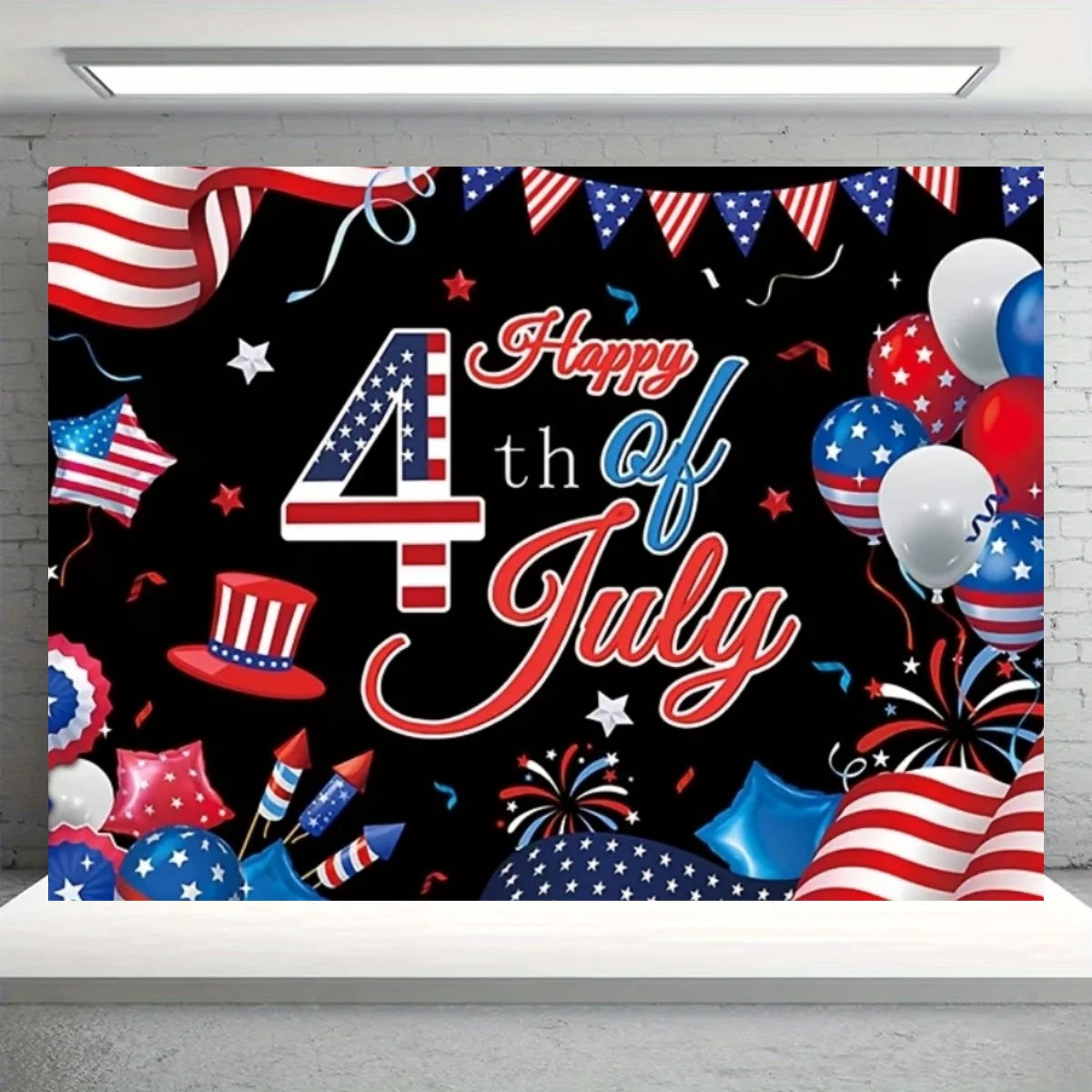 Independence Day Party Theme Background Eagle Balloon July 4th Celebration Decoration Banner USA Flag Backdrop Photo Props Gifts