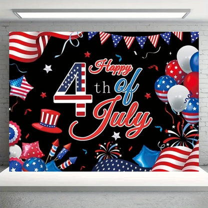 Independence Day Party Theme Background Eagle Balloon July 4th Celebration Decoration Banner USA Flag Backdrop Photo Props Gifts