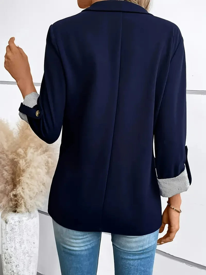 ✨🧥 New Women’s Casual Slim Fit Blazer – Fashion Button Up Jacket with Rolled Sleeves