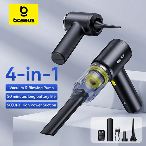 🚗✨ Baseus Wireless Car Vacuum Cleaner & Air Duster Gun – Powerful Portable Cordless Cleaner for Car & Home