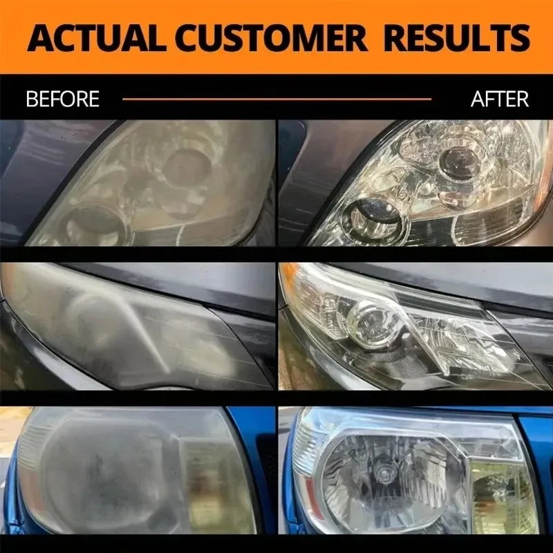 🚗✨ Car Headlight Restoration Kit – Scratch Remover & Oxidation Cleaner Polish for Clear Headlamps