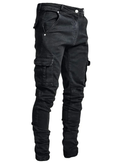 👖🔥 New Men’s Cargo Jeans – Multi Pocket Washed Denim Casual Pants for Daily Wear