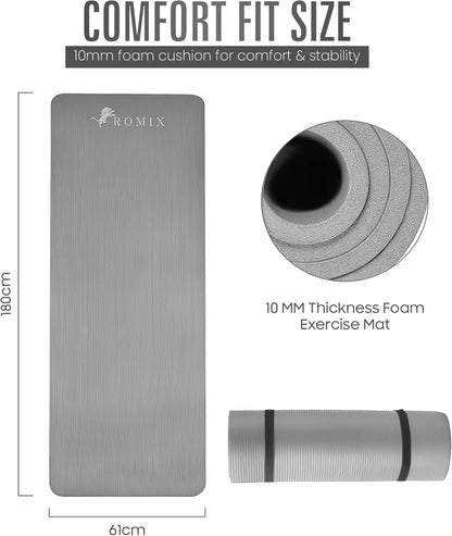 🧘‍♀️ Yoga Mat Thick 2/5 Inch (10mm) Non-Slip Workout Mat with Carry Bag & Strap