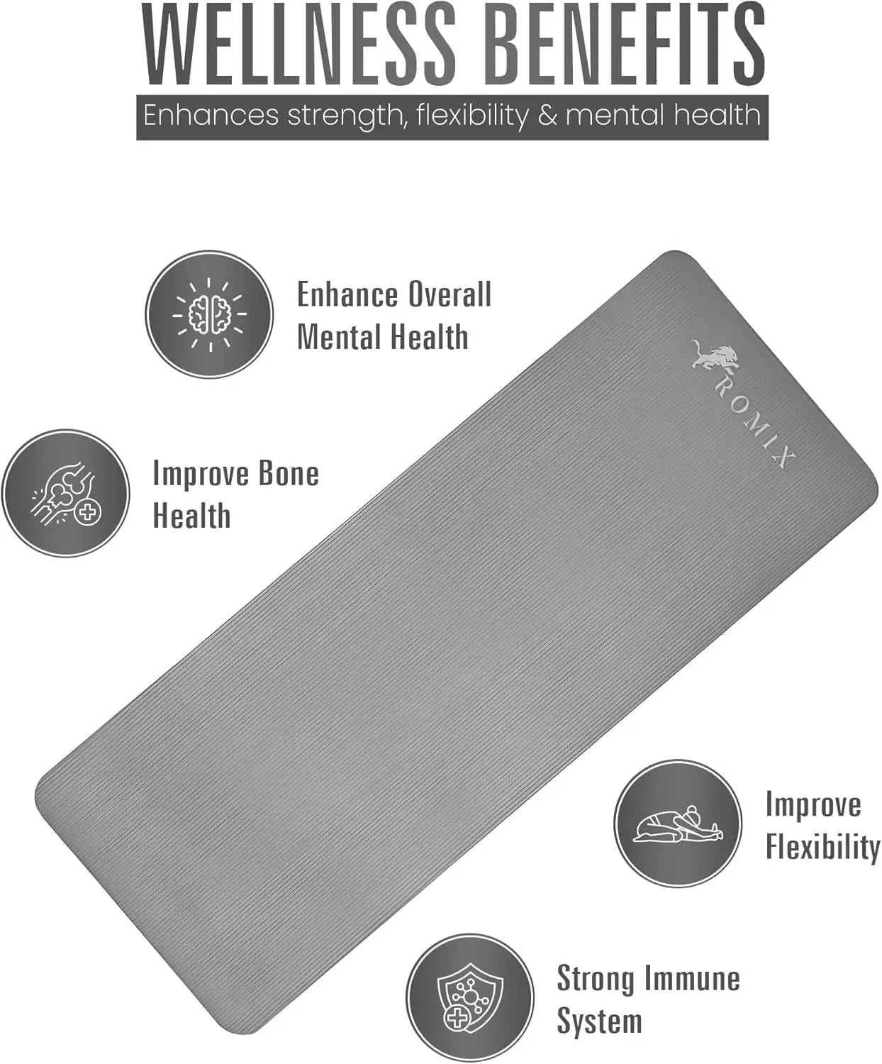 🧘‍♀️ Yoga Mat Thick 2/5 Inch (10mm) Non-Slip Workout Mat with Carry Bag & Strap