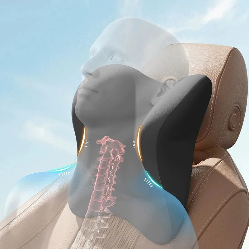 🔥33% OFF Memory Foam Car Neck & Lumbar Support Pillow – Comfortable Driving Cushion